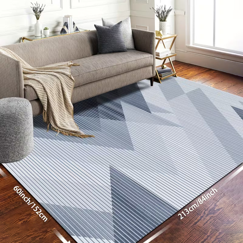 Cyberpunk Striped Non-Slip Rug - Futuristic Multi-Room Floor Mat