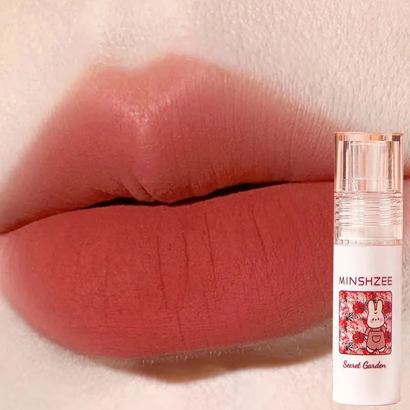 Rose Garden Matte Muse Lip Mud Liquid Lipstick Waterproof Nude Lip Gloss Long Lasting Non-stick Cup Sexy Women Lipgloss Cosmetic