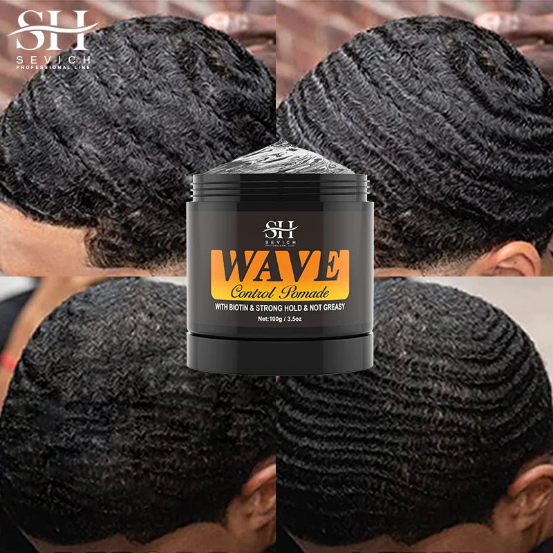 Curly Hair Cream Wave Kit for 360 Waves Hair Styling Pomade Oil Based Style Texture Wave Pomade Gel for Black Men African Braids