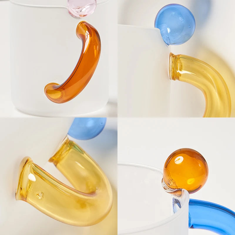 Colorful glass knobs on a white background