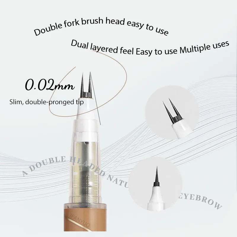 Ultra-thin 2 Fork Tip Liquid Eyeliner Double Forked Tip Lower eyelash Pen Makeup Smooth Eye Liner 2Point Eyebrow Pencil Cosmetic