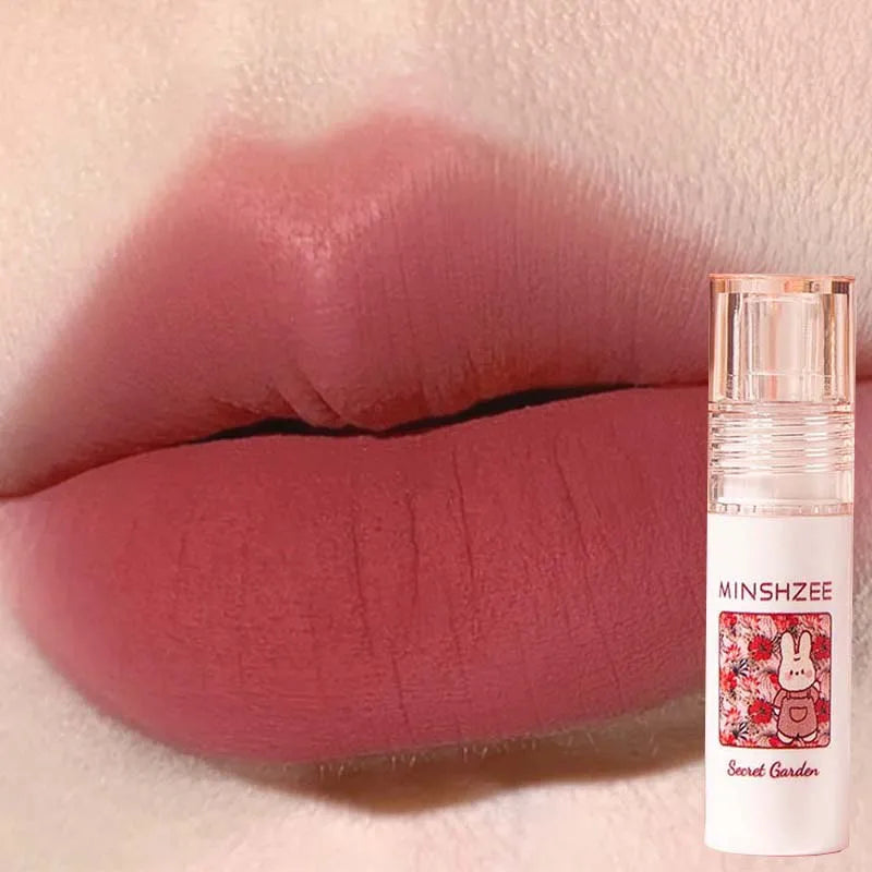 Rose Garden Matte Muse Lip Mud Liquid Lipstick Waterproof Nude Lip Gloss Long Lasting Non-stick Cup Sexy Women Lipgloss Cosmetic