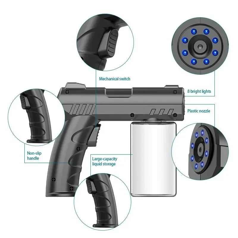 NEW Style 280Ml Barber Sprayer Bottle Wireless Electric USB Nano Blue Light Steam Spray Gun Garden House