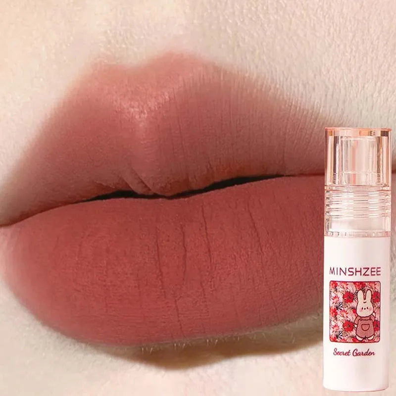 Rose Garden Matte Muse Lip Mud Liquid Lipstick Waterproof Nude Lip Gloss Long Lasting Non-stick Cup Sexy Women Lipgloss Cosmetic