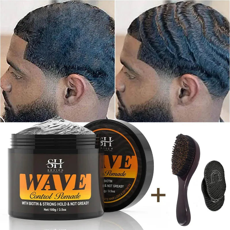 Curly Hair Cream Wave Kit for 360 Waves Hair Styling Pomade Oil Based Style Texture Wave Pomade Gel for Black Men African Braids