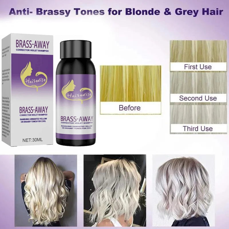 Color Fixing Hair Dye Shampoo to Cover Gray Hair Fade Yellow After Bleach Hair Shampoo Non-irritating Purple Shampoo for Blonde