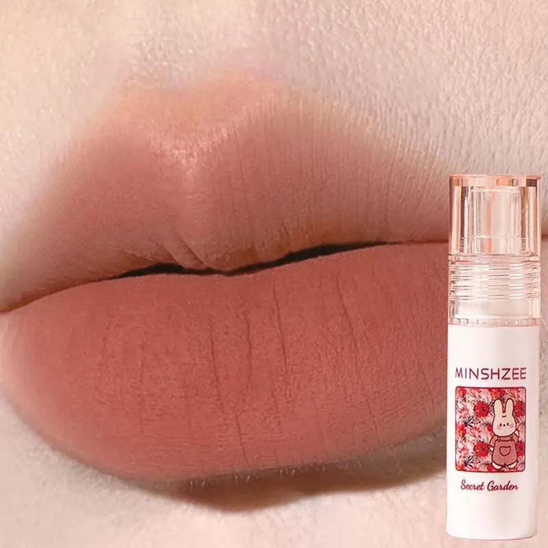 Rose Garden Matte Muse Lip Mud Liquid Lipstick Waterproof Nude Lip Gloss Long Lasting Non-stick Cup Sexy Women Lipgloss Cosmetic
