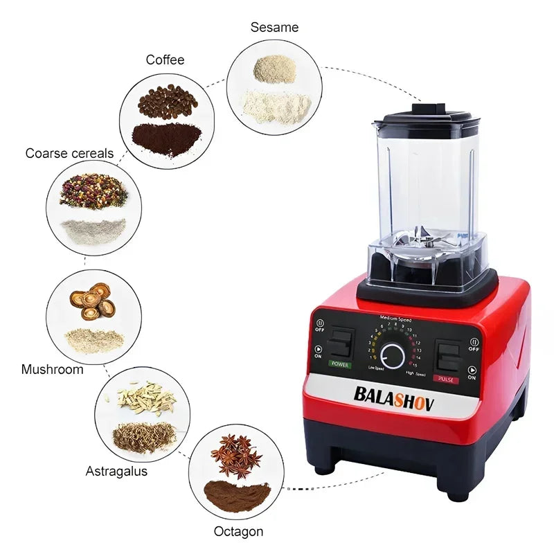 2000W Heavy Duty Commercial Blender - High Power Juicer Food Processor 220V