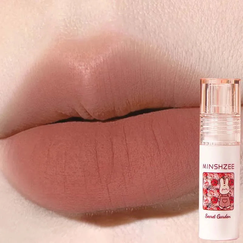 Rose Garden Matte Muse Lip Mud Liquid Lipstick Waterproof Nude Lip Gloss Long Lasting Non-stick Cup Sexy Women Lipgloss Cosmetic