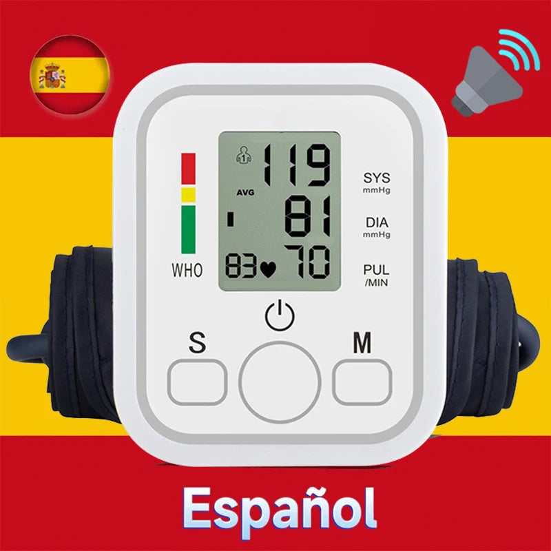 Portable Tonometer Digital Tensiometer Heart Rate Monitor Arm Blood Pressure Monitor BP Equipment Automatic Professional Medical