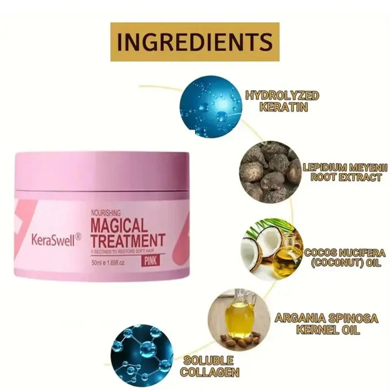 Magical Keratin Hair Mask 5 Seconds Repair Damaged Frizzy Hair Soft Smooth Shiny Nutrition Deep Moisturize Nourishing Hair Care