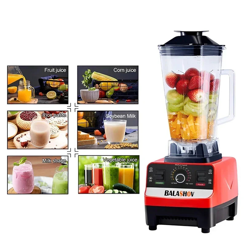 2000W Heavy Duty Commercial Blender - High Power Juicer Food Processor 220V