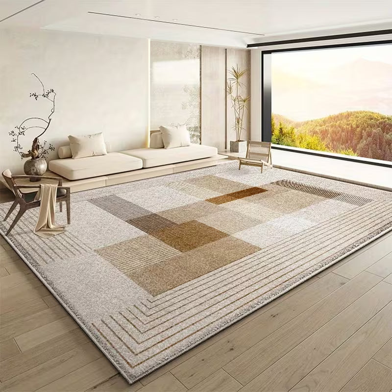 Geometric Fluffy Mat - Washable Non-Slip Rug