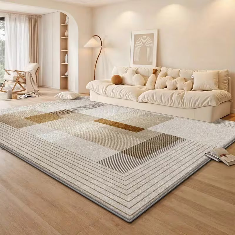 Geometric Fluffy Mat - Washable Non-Slip Rug