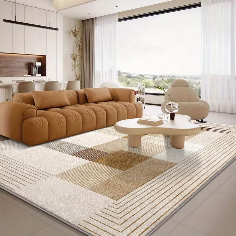 Geometric Fluffy Mat - Washable Non-Slip Rug