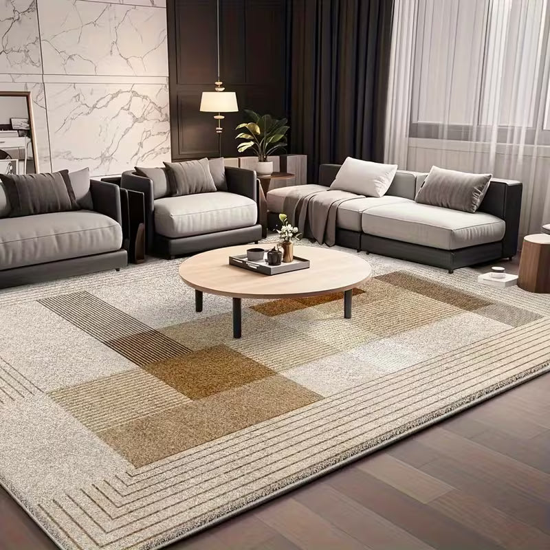 Geometric Fluffy Mat - Washable Non-Slip Rug