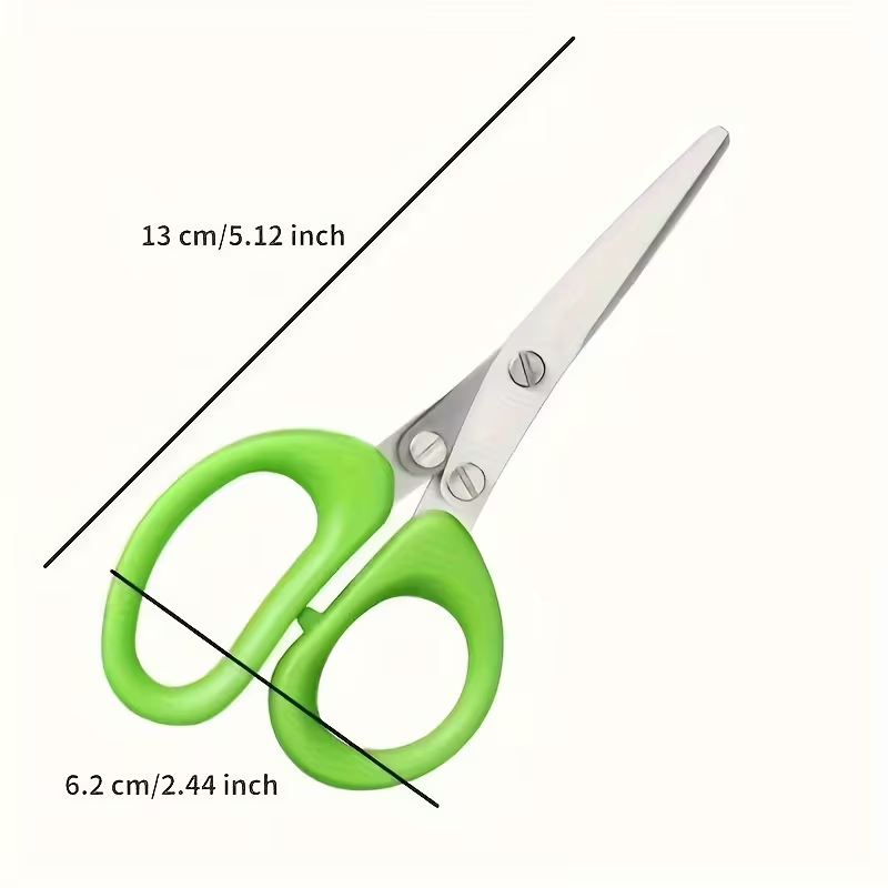 Three-Tiered Stainless Steel Kitchen Shears - Multifunctional Herb Scissors with Cleaning Tool